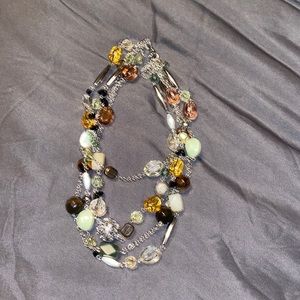 Lia Sophia four strand silver beaded necklace